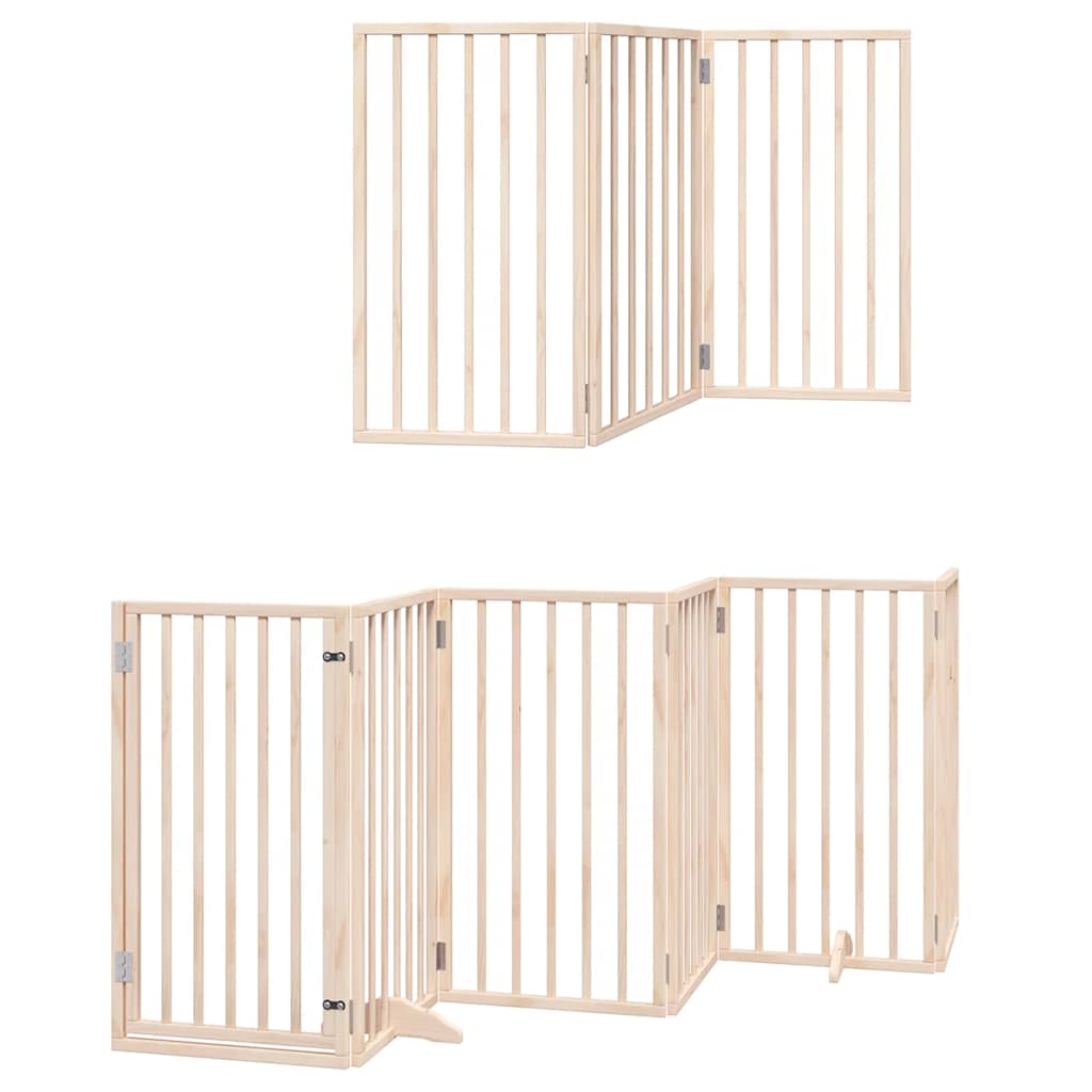 vidaXL Koiraportti kokoontaittuva 15 paneelia 750 cm poppelipuu