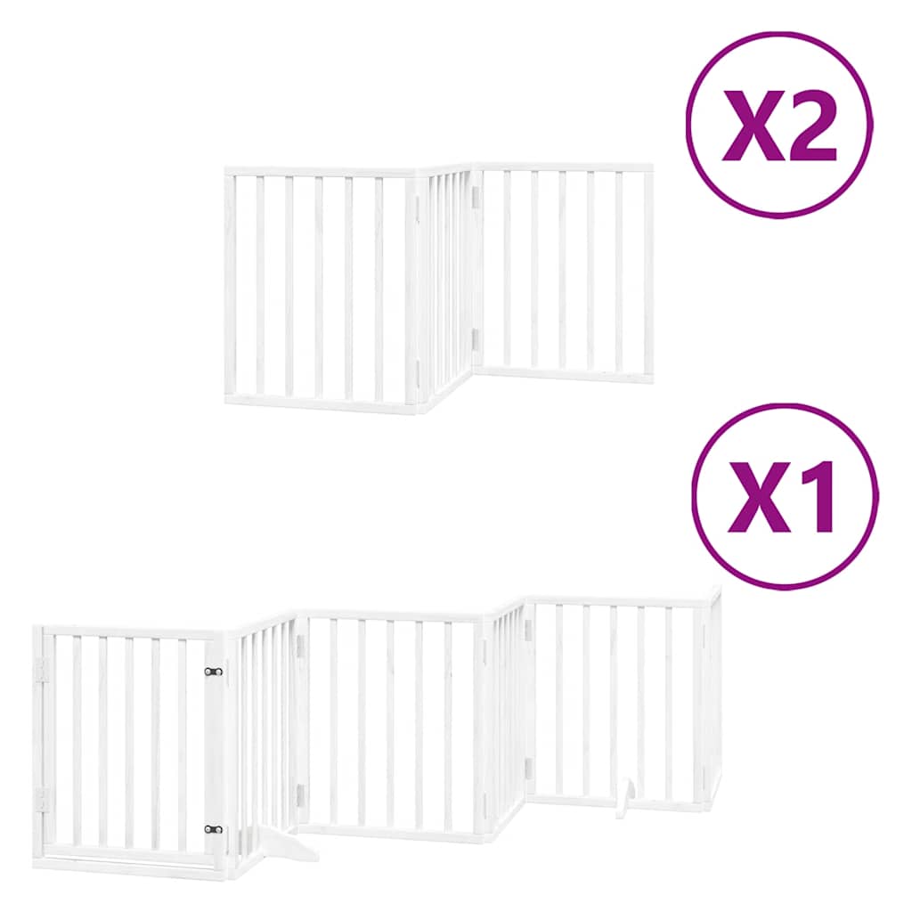 vidaXL Zábrana pro psy s dvířky skládací 12 panelů bílá 600 cm topol