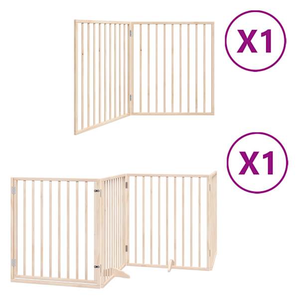 vidaXL kokkupandav koerav&auml;rav uksega, 6 paneeli, 480 cm, paplipuit
