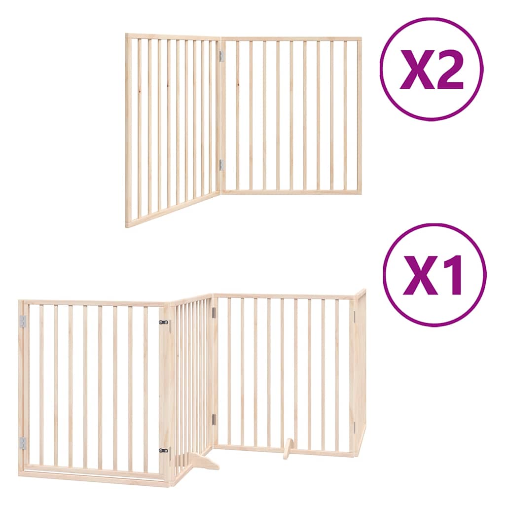 vidaXL Zábrana pro psy s dvířky skládací 8 panelů 640 cm topol