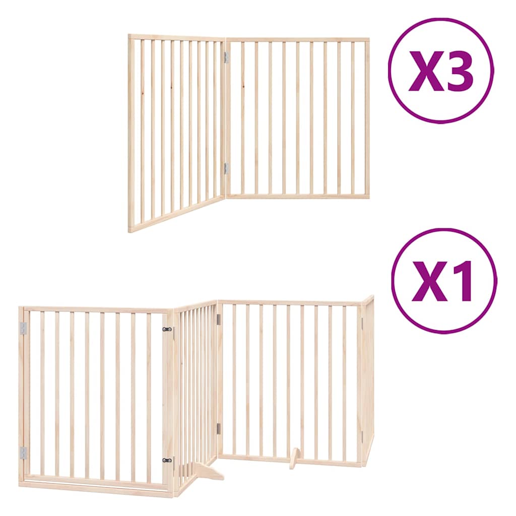 vidaXL Zábrana pro psy s dvířky skládací 10 panelů 800 cm topol