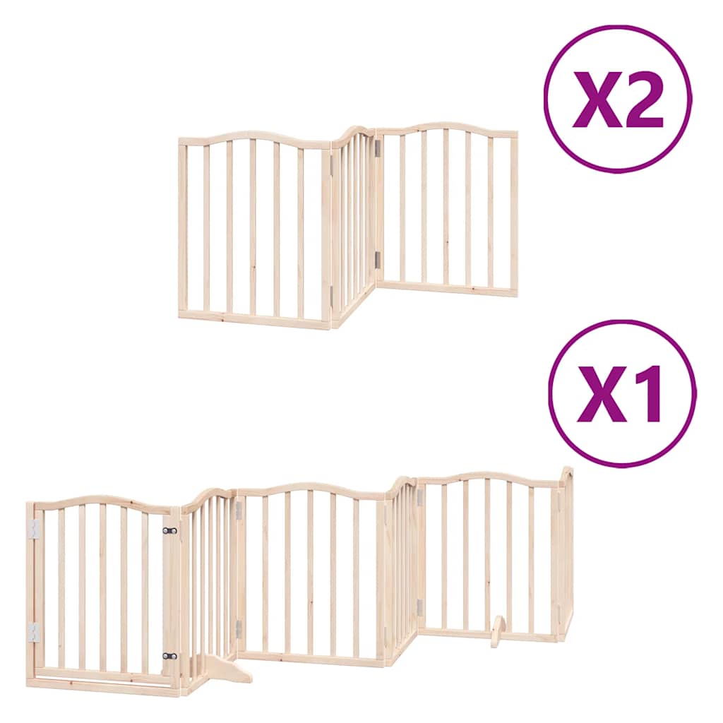 vidaXL Zábrana pro psy s dvířky skládací 12 panelů 600 cm topol