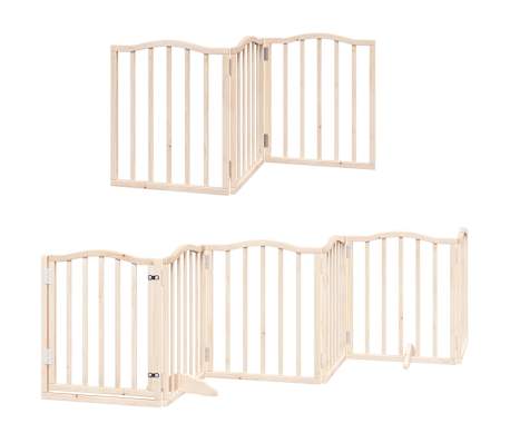 vidaXL Ograda za pse z vrati zložljiva 15 panelov 750 cm topolovina