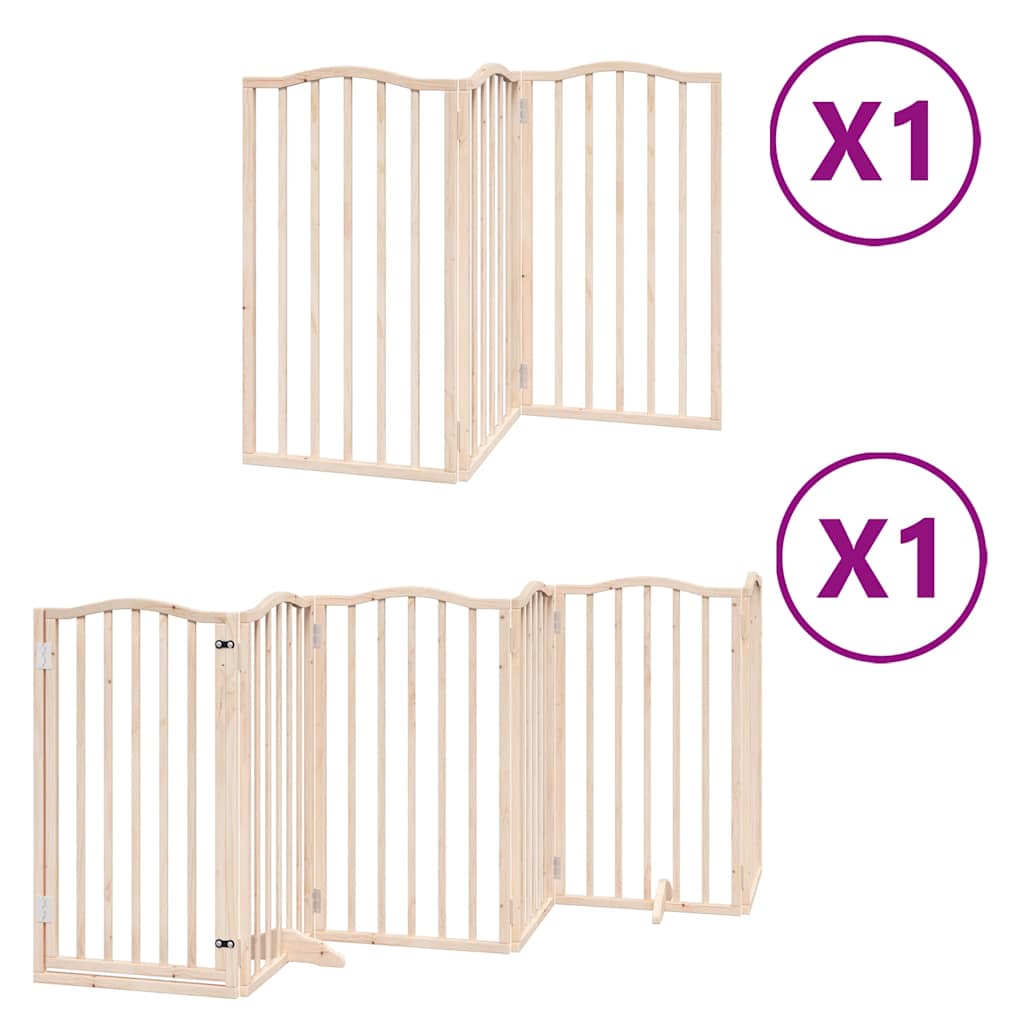 vidaXL Zábrana pro psy s dvířky skládací 9 panelů 450 cm topol