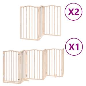 Zábrana pro psy s dvířky skládací 12 panelů 600 cm topol - obrázek 2