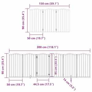 Zábrana pro psy s dvířky skládací 12 panelů 600 cm topol - obrázek 12