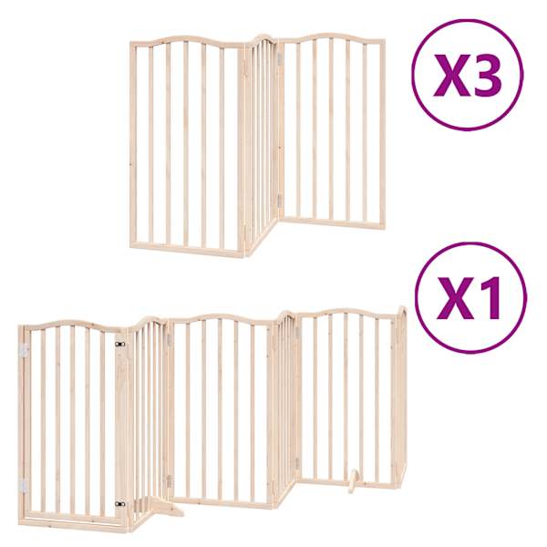 vidaXL kokkupandav koerav&auml;rav uksega, 15 paneeli, 750 cm, paplipuit