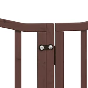 Zábrana pro psy s dvířky skládací 9 panelů hnědá 450 cm topol - obrázek 7