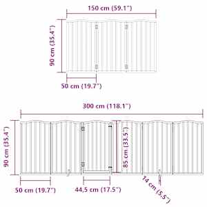Zábrana pro psy s dvířky skládací 12 panelů hnědá 600 cm topol - obrázek 12
