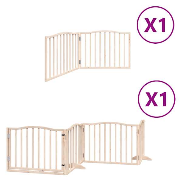 vidaXL kokkupandav koerav&auml;rav uksega, 6 paneeli, 480 cm, paplipuit