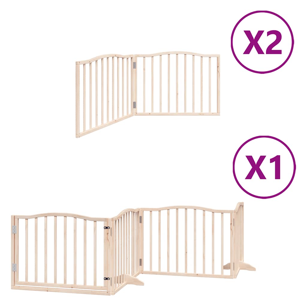 vidaXL Zábrana pro psy s dvířky skládací 8 panelů 640 cm topol