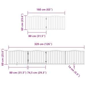 Zábrana pro psy s dvířky skládací 10 panelů 800 cm topol - obrázek 12