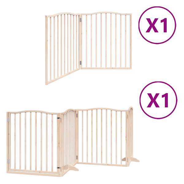 vidaXL kokkupandav koerav&auml;rav uksega, 6 paneeli, 480 cm, paplipuit