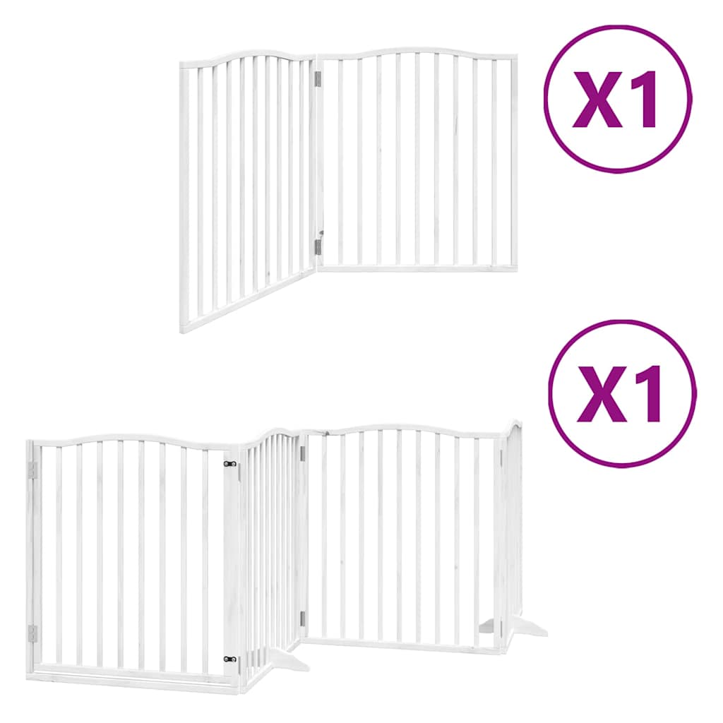 vidaXL Zábrana pro psy s dvířky skládací 6 panelů bílá 480 cm topol