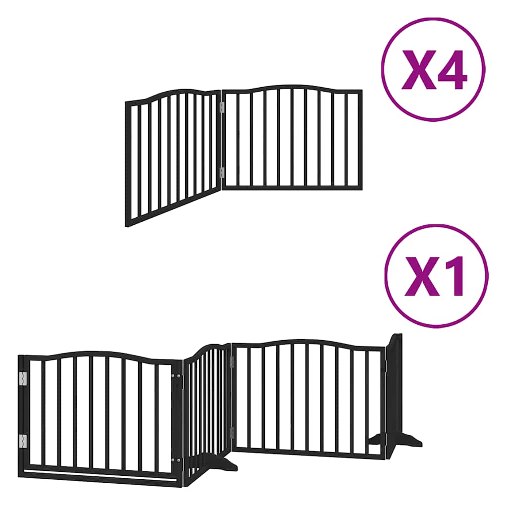 vidaXL Zábrana pro psy s dvířky skládací 12 panelů černá 960 cm topol