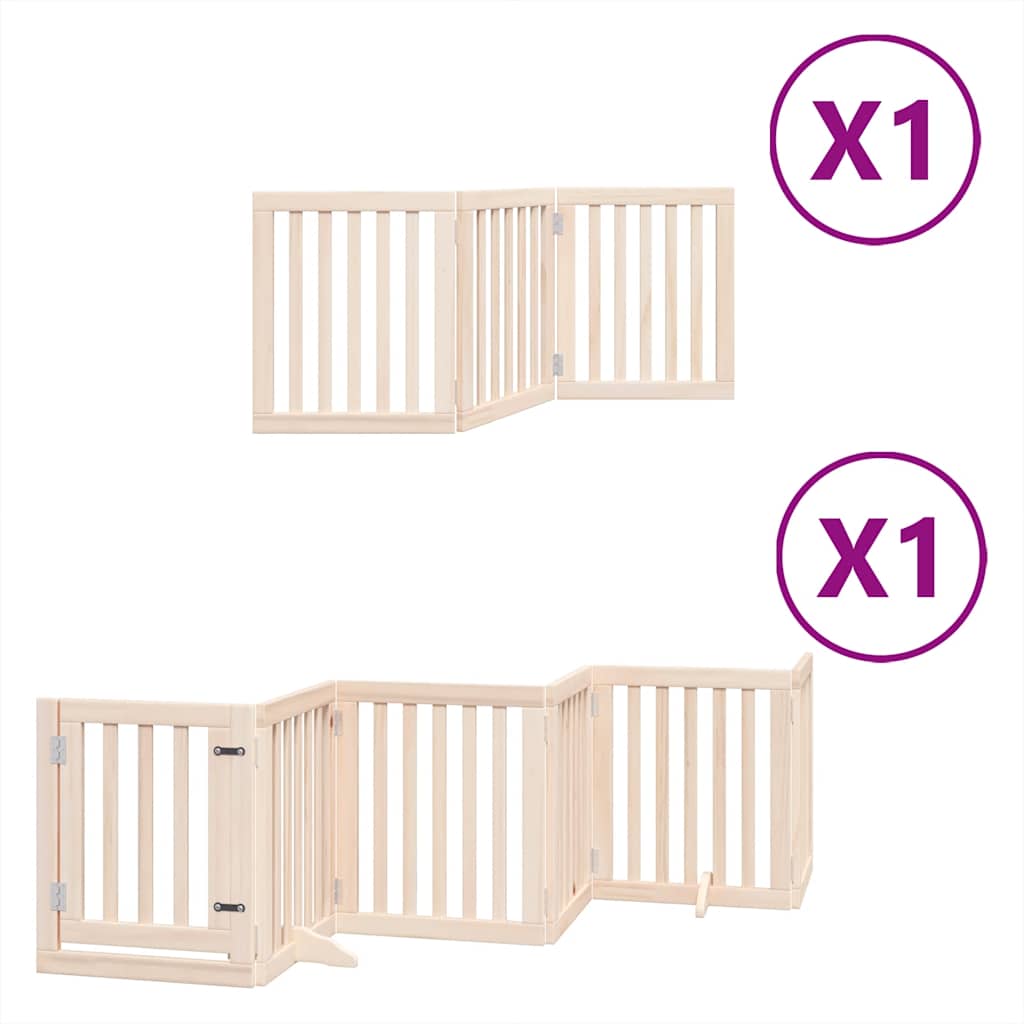 vidaXL Zábrana pro psy s dvířky skládací 9 panelů 450 cm topol