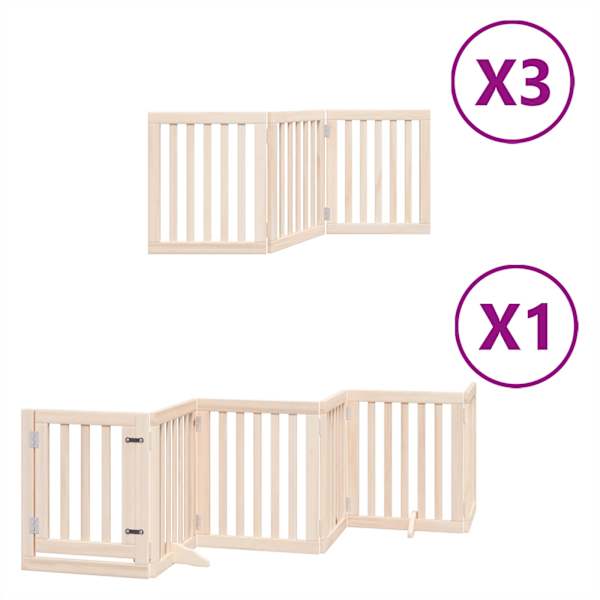vidaXL kokkupandav koerav&auml;rav uksega, 15 paneeli, 750 cm, paplipuit
