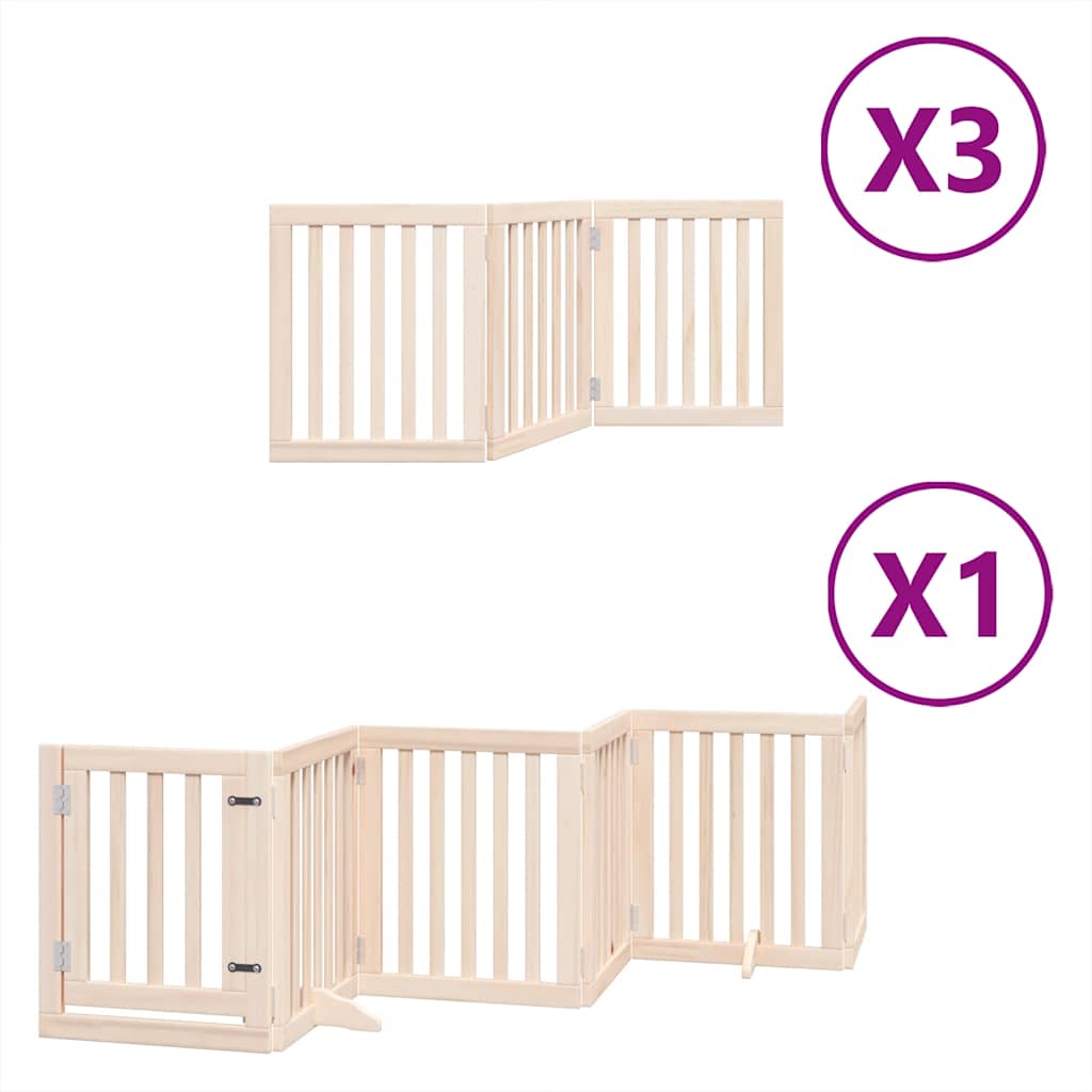 vidaXL Zábrana pro psy s dvířky skládací 15 panelů 750 cm topol