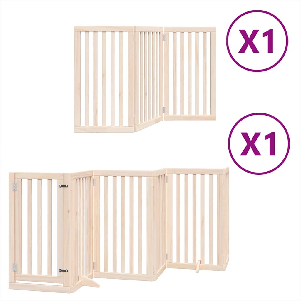 vidaXL Zábrana pro psy s dvířky skládací 9 panelů 450 cm topol