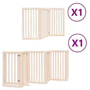 Zábrana pro psy s dvířky skládací 9 panelů 450 cm topol - obrázek 2