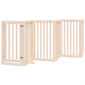 Zábrana pro psy s dvířky skládací 9 panelů 450 cm topol - obrázek 3