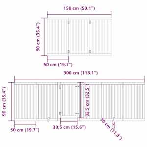 Zábrana pro psy s dvířky skládací 9 panelů 450 cm topol - obrázek 11