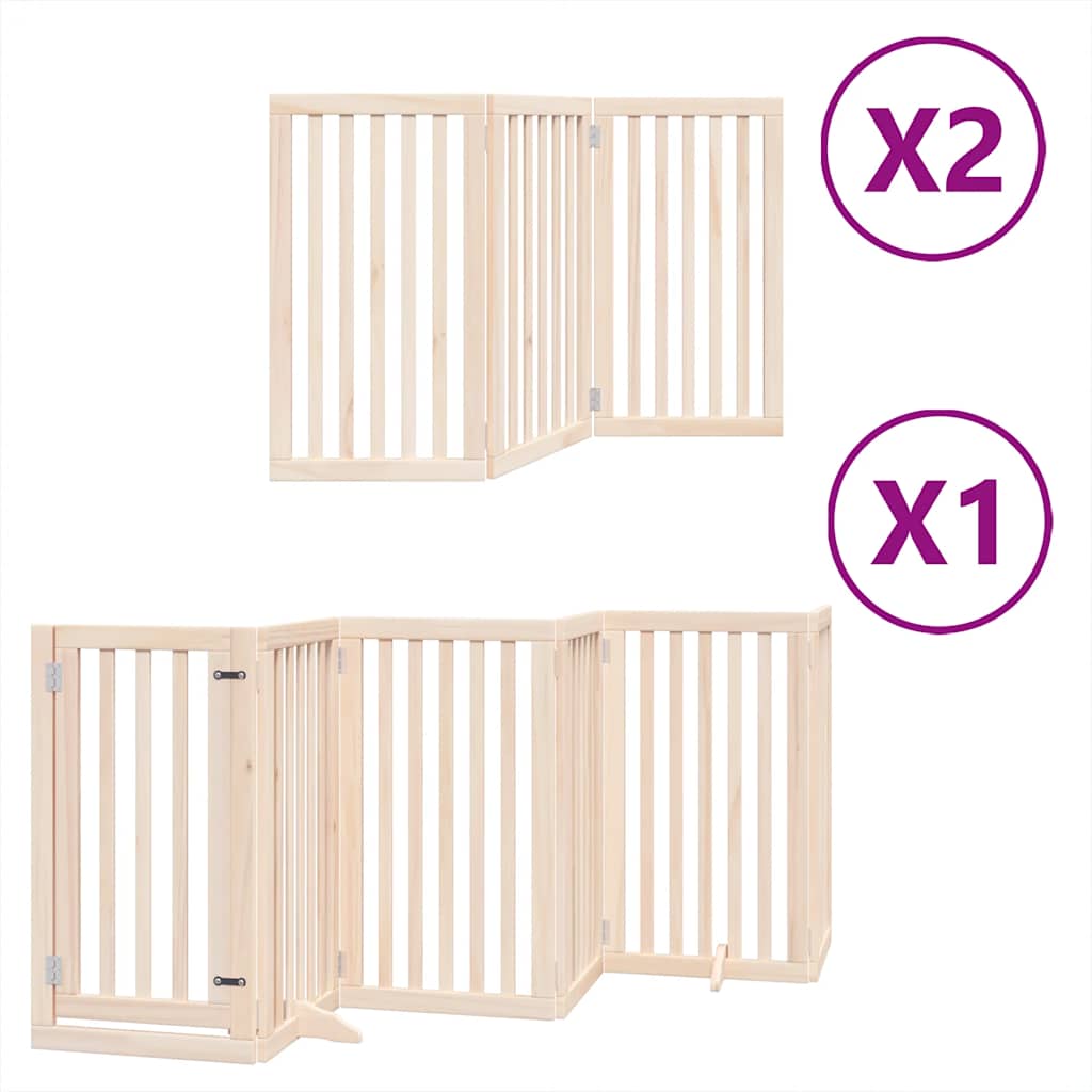 vidaXL Zábrana pro psy s dvířky skládací 12 panelů 600 cm topol