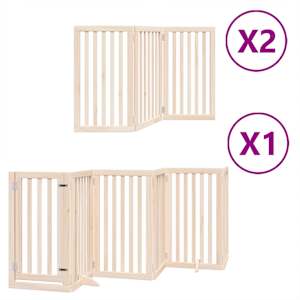 Zábrana pro psy s dvířky skládací 12 panelů 600 cm topol - obrázek 2