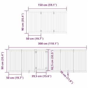 Zábrana pro psy s dvířky skládací 12 panelů 600 cm topol - obrázek 12