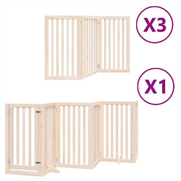 vidaXL kokkupandav koerav&auml;rav uksega, 15 paneeli, 750 cm, paplipuit