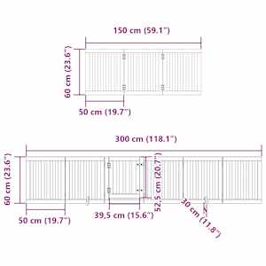 Zábrana pro psy s dvířky skládací 12 panelů bílá 600 cm topol - obrázek 11