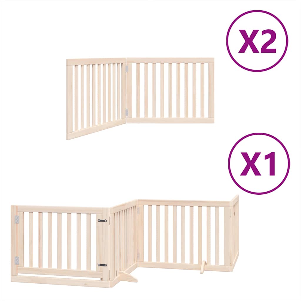 vidaXL Zábrana pro psy s dvířky skládací 8 panelů 640 cm topol