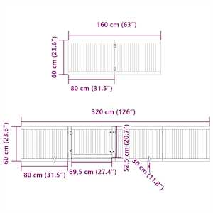 Zábrana pro psy s dvířky skládací 10 panelů 800 cm topol - obrázek 11