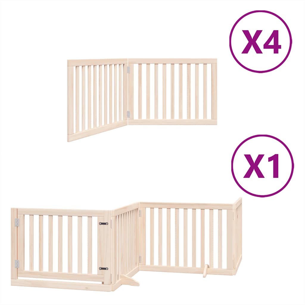 vidaXL Zábrana pro psy s dvířky skládací 12 panelů 960 cm topol