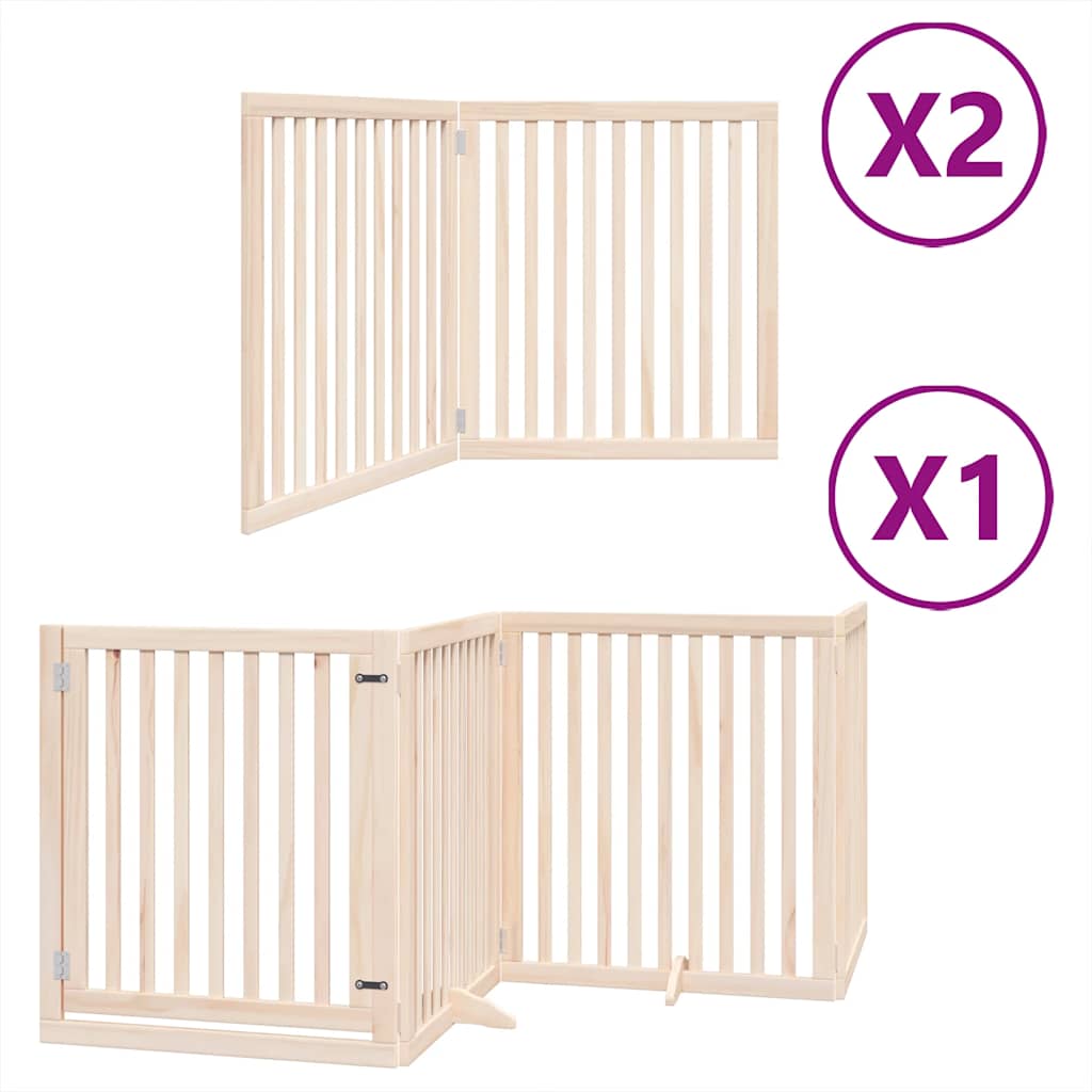 vidaXL Zábrana pro psy s dvířky skládací 8 panelů 640 cm topol