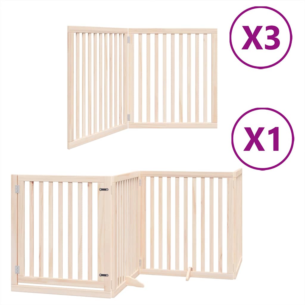 vidaXL Zábrana pro psy s dvířky skládací 10 panelů 800 cm topol