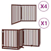 vidaXL kokkupandav koerav&auml;rav uksega, 12 paneeli, pruun 960 cm, pappel