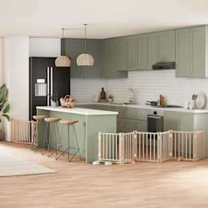 Ograda za pse z vrati zložljiva 9 panelov 450 cm topolovina