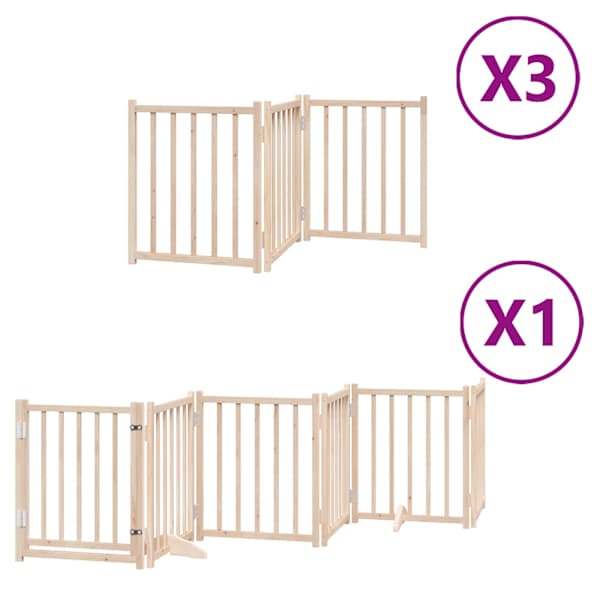 vidaXL kokkupandav koerav&auml;rav uksega, 15 paneeli, 750 cm, paplipuit