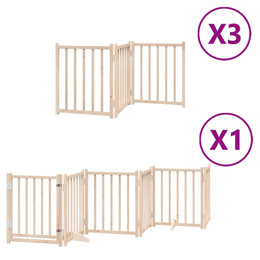 vidaXL Zábrana pro psy s dvířky skládací 15 panelů 750 cm topol