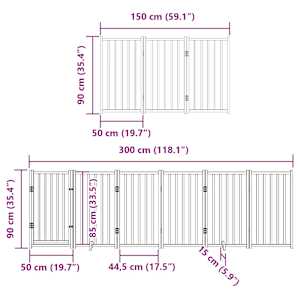 Zábrana pro psy s dvířky skládací 12 panelů 600 cm topol - obrázek 12