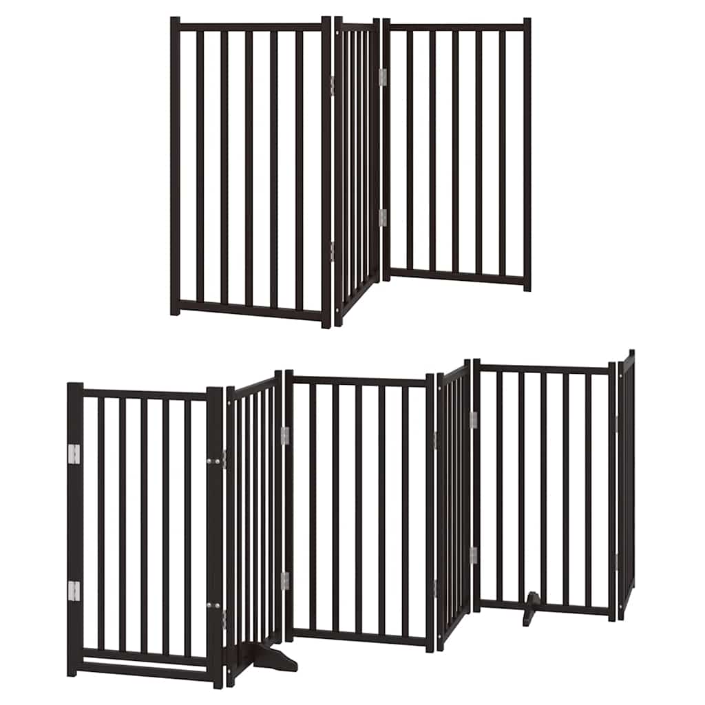 vidaXL Koiraportti kokoontaittuva 15 paneelia musta 750 cm poppelipuu