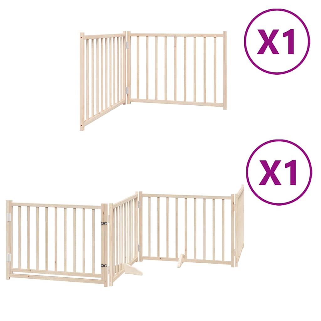 vidaXL Zábrana pro psy s dvířky skládací 6 panelů 480 cm topol