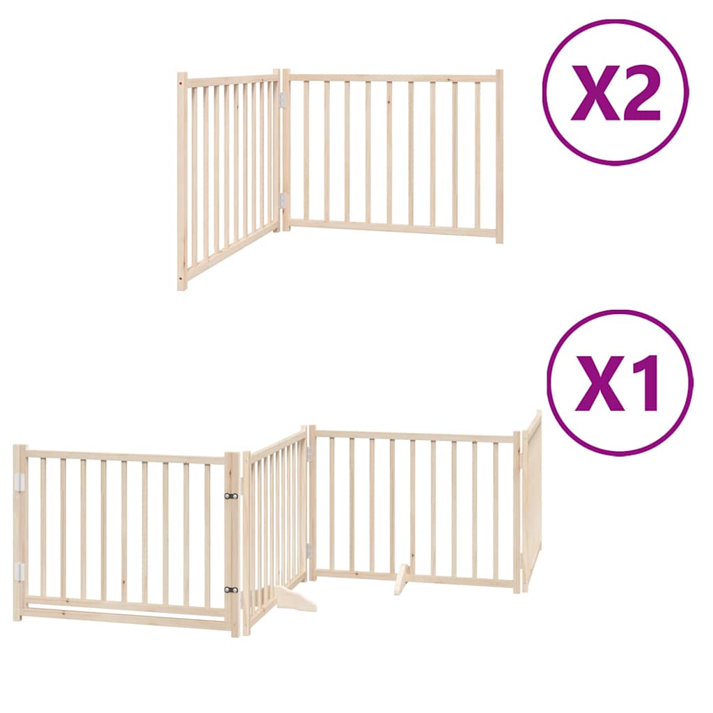 vidaXL Zábrana pro psy s dvířky skládací 8 panelů 640 cm topol