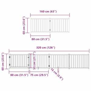 Zábrana pro psy s dvířky skládací 10 panelů 800 cm topol - obrázek 12