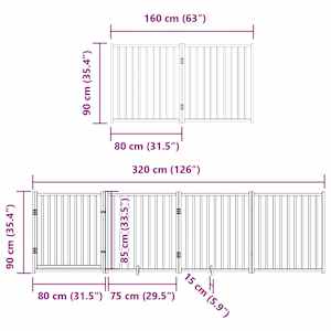 Zábrana pro psy s dvířky skládací 6 panelů 480 cm topol - obrázek 12