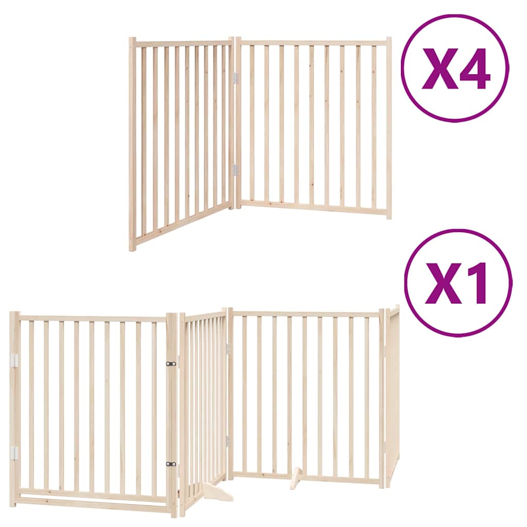 vidaXL Zábrana pro psy s dvířky skládací 12 panelů 960 cm topol