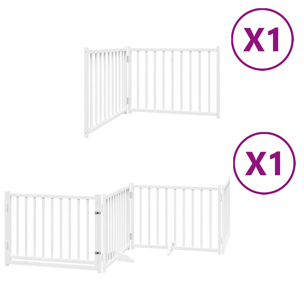 vidaXL Zábrana pro psy s dvířky skládací 6 panelů bílá 480 cm topol