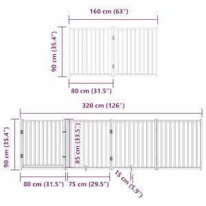 Zábrana pro psy s dvířky skládací 10 panelů černá 800 cm topol - obrázek 12