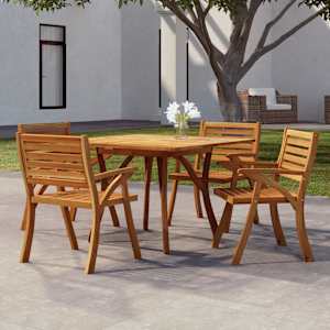 Vrtna miza 110x110x75 cm trden akacijev les